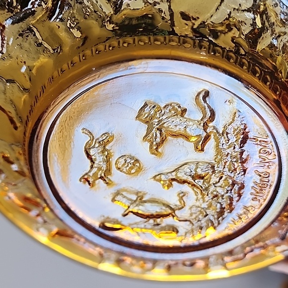 VTG. Mother Goose Nursery Rhymes, Tiara Amber Glass, Children's Plates. - Picture 15 of 16